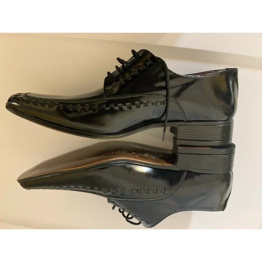Yensa Men’s Sz‎ 10 Dress Shoes Black LACE UP OXFORDS